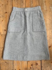 Courrèges Vintage 1960s original classic A-line skirt in light grey wool blend picture