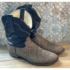 Vintage Tony Lama Cowboy Western Boots Elephant Print George Straight Mens 12 E picture