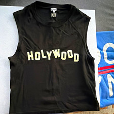 LOEWE Men's Black Sleeveless Crew Neck Logo Graphic Knit T-Shirt Size M picture