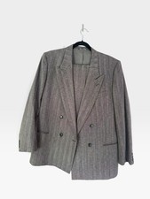Vintage Giorgio Armani Gray Double Breasted Stripe - Mani, Grey 38R picture