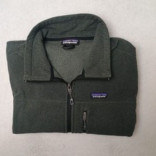 Patagonia Jacket Mens L Green Oakes Zip Waffle-Knit Collared Zip Sweater 27315 picture
