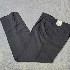 Austin Reed Mens 38 Dress Pants Charcoal Grey Double Pleated Tencel Blend NWT picture