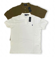 NWT Polo Ralph Lauren Men’s Custom Slim Fit Mesh Polo Shirt -Olive,White   S-2XL picture