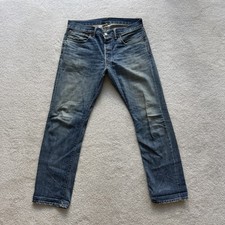 Double RRL Ralph Lauren Jeans Men's Selvedge Denim Blue 34x30 Light Wash Slim picture