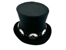 ROCK STAR SLASH GUITAR COSTUME TOP HAT CONCHO STEEL GNR LEATHER BAND USA MADE picture