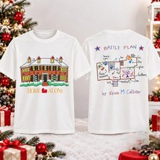 SALE ITEM Home Alone Kevin McCallister Battle Plan Christmas Shirt Premium Print picture