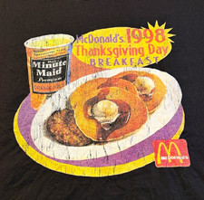 Vintage 1998 McDonald's Thanksgiving Day Breakfast Tee Big Breakfast USA XL picture