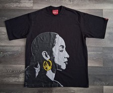 Peak Television Sade Profile Portrait Gold Hoop Earrings T-Shirt Black Size L picture