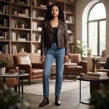 Cupcakes and Cashmere Womens Vegan Leather Moto Jacket Burgundy Wine Size S picture