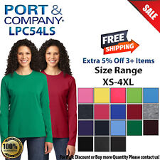 Port & Company Womens Long Sleeve Cotton Crew Neck Stylish T-Shirt LPC54LS picture