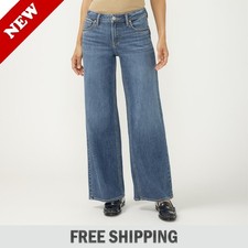 Silver Jeans Co Womens Suki Mid Rise Wide Leg Knit Flex Jeans / Full Size - NEW picture