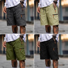 Men's Summer Cargo Shorts Quick Dry Lightweight Elastic Waist Zip Pockets EU Fit picture