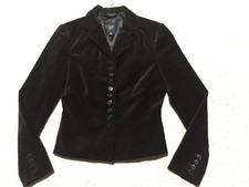 Gap Black Velvet Peplum Blazer Womens 2 Button Up Lined Collared picture