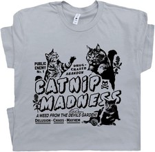 Catnip Madness T-Shirt - Funny Retro Tee for Cat Lovers, Unisex Design picture