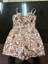 Vintage Cole Of California Romper Sunsuit Playsuit Shorts Boning Paisley Sz Sm picture