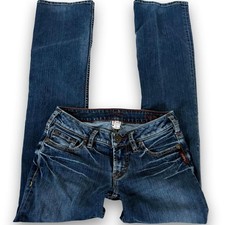 y2k dark vintage acid wash grunge bootcut jeans w orange embroidery picture