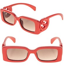 GUCCI Couture 1325 Red GG Logo 005 Narrow Fashion Square Sunglasses GG1325S picture