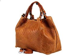 ITALIAN GENUINE LEATHER XL WEAVE EMBOSSED SATCHEL BAG HANDBAG - MADE IN ITALY picture