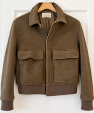 ZARA Origins BOMBER JACKET Aviator Size L Wool Exterior Quiet Luxury Old Money picture