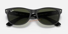 Ray-Ban New Wayfarer RB2132 Sunglasses Matte Black Frame G-15 Green Lens 55mm picture