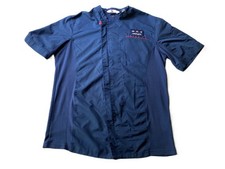 Oobe Chik-fil-a - Adult Medium Blue Full Zip Worker Employee Chef Shirt *Pills* picture