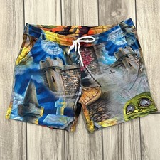 Liquid Blue Castle Dragon Fantasy Shorts Mens Large Multi Color Excellent AOP picture