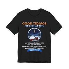 Christian Christmas Biker T-Shirt Luke 2:10 Bible Verse Bagger Motorcycle Unisex picture