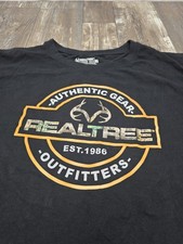 Realtree Authentic Gear Outfitters Est. 1986 Outdoor T-Shirt Size 2xL  Black  picture