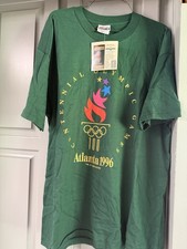 Vintage 1996 Atlanta Olympics Forest Green XL Tshirt 100% Cotton New with Tag picture