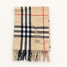 Burberry Check Scarf Stone Beige 100% Cashmere Unisex Classic Breathable Scarf picture