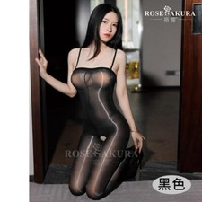 Rose Sakura Oil Shiny Glossy Body Stocking Crotchless Pantyhose Lingerie # 0707 picture