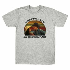 Lookin¡¯ for Love In All The Wrong Places Vintage T-Shirt Men's Black Cotton Tee picture