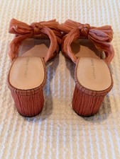 Loeffler Randall Pleated Bow Mules Sienna 9.5 VGUC picture