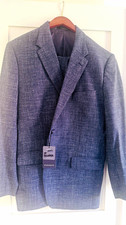 StudioSuits Men's Blue Woven 2-Piece Suit Jacket Size 44 RTwo-Button Notch picture
