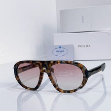 PRADA SPR C05 Tortoise Shell Square Sunglasses Pink Gradient Lens 57-18-135 picture