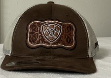 ariat hat snapback with brown logo patch picture
