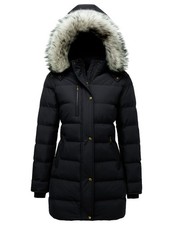 Women's Winter Warm Puffer Coat Parka Jacket with Faux Fur Removable Hood picture