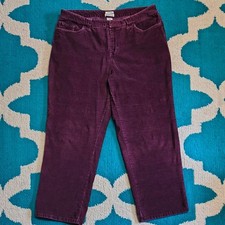 Vintage Y2K 2000s St John's Bay Purple Burgundy Stretch Corduroy Pants Size 14P picture