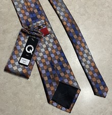 Men's Brand Q Microfiber Classic Necktie & Hankie Set Geometric New MSRP 39.99 picture