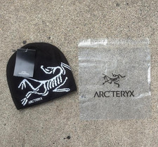 Arc'teryx Bird Head Toque Orca Black Merino Wool Beanie Winter Ski Hat NWT picture