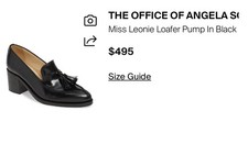 $495 The Office of Angela Scott Women’s 39.5 Leonie Loafer Pump Leather Black picture