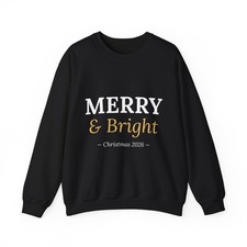 Merry and Bright Christmas Sweatshirt 2026 Holiday Crewneck Unisex Xmas Gift picture