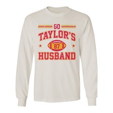 Go Taylor's Husband Football Fan Vintage Style Long Sleeve T-Shirt picture