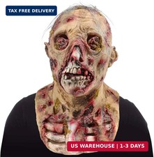 Scary Zombie Mask Halloween Creepy Latex Walking Dead Monster Head Costume picture