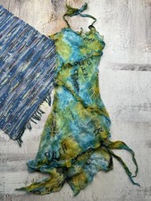 Vintage Women’s Y2K Maxi Dress Sheer Mesh Ruched Asymmetric Boho Fairycore picture