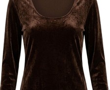 CHICO’S TRAVELERS WOMEN'S DARK BROWN LONG SLEEVE TRAVEL KNIT TOP SIZE 2 picture