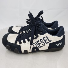 Vintage 2000 Y2K Diesel Harold Solar Logo Men 9 Blue White Suede Retro Sneakers picture