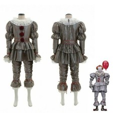 The Clown Horror IT Pennywise Full Joker Suit Mask Set Halloween Cosplay Costume picture