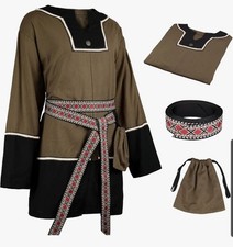 3pc HiiFeuer Men Medieval Renaissance Viking Tunic Shirt Knight Warrior Costume picture