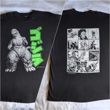Vintage Godzilla 1991 Toho Comic Manga 90s XL Black Single Stitch Graphic TShirt picture
